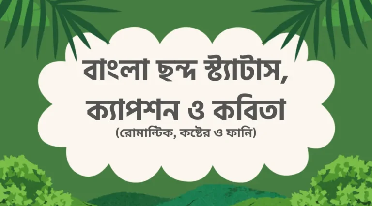 বাংলা ছন্দ স্ট্যাটাস - বাংলা ছন্দ ক্যাপশন - রোমান্টিক ও কষ্টের বাংলা ছন্দ