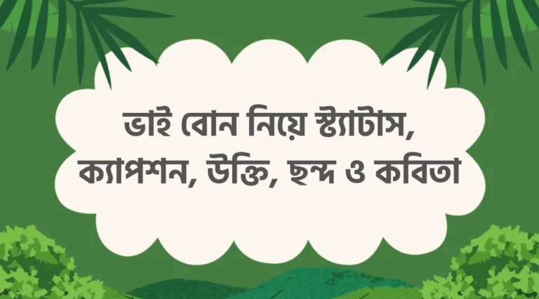 ভাই বোন নিয়ে স্ট্যাটাস, ক্যাপশন, উক্তি, ছন্দ ও কবিতা