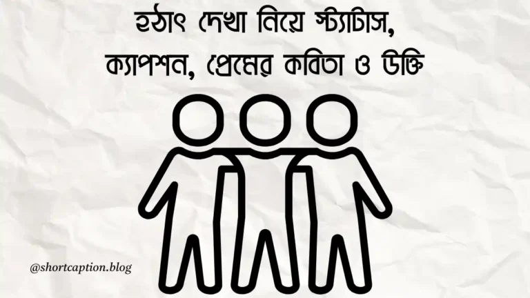 হঠাৎ দেখা নিয়ে স্ট্যাটাস, প্রেমের কবিতা ও উক্তি