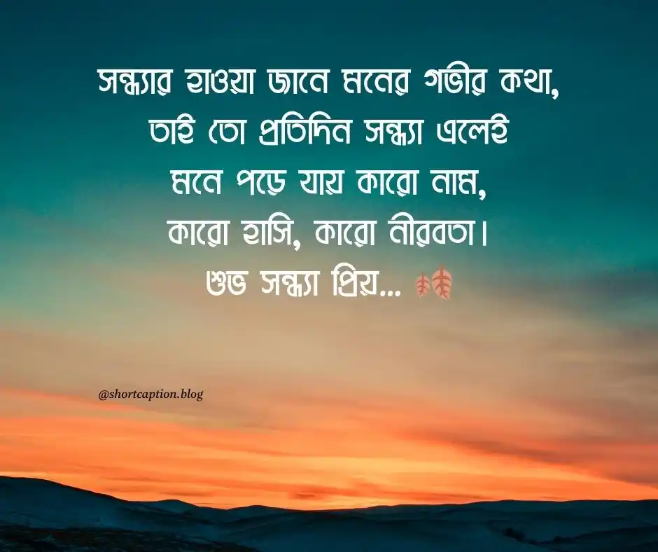 শুভ সন্ধ্যা স্ট্যাটাস বাংলা Good Evening Status Bangla (1)